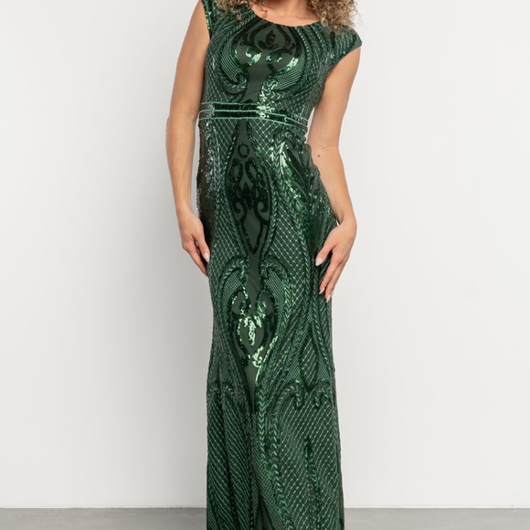 ***NEW with tags***Baltic Born Alessia Sequin Gown | Green Size LL - Picture 3 of 5
